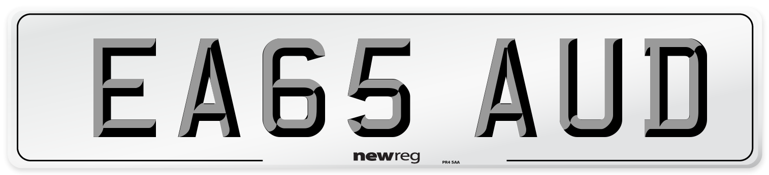 EA65 AUD Number Plate from New Reg